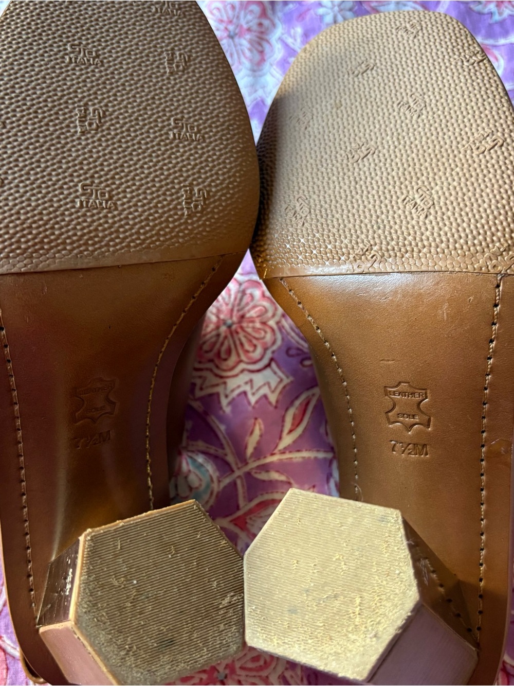 Tory Burch Tan Leather Wedge Slingbacks - Picture 3 of 6